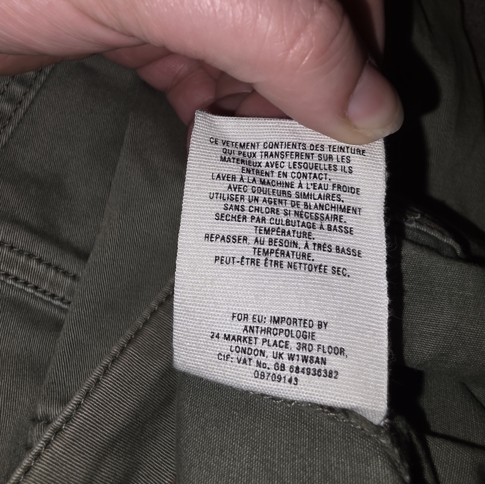 Anthropologie Utility Pants Size 26 Olive Green - Picture 10 of 10